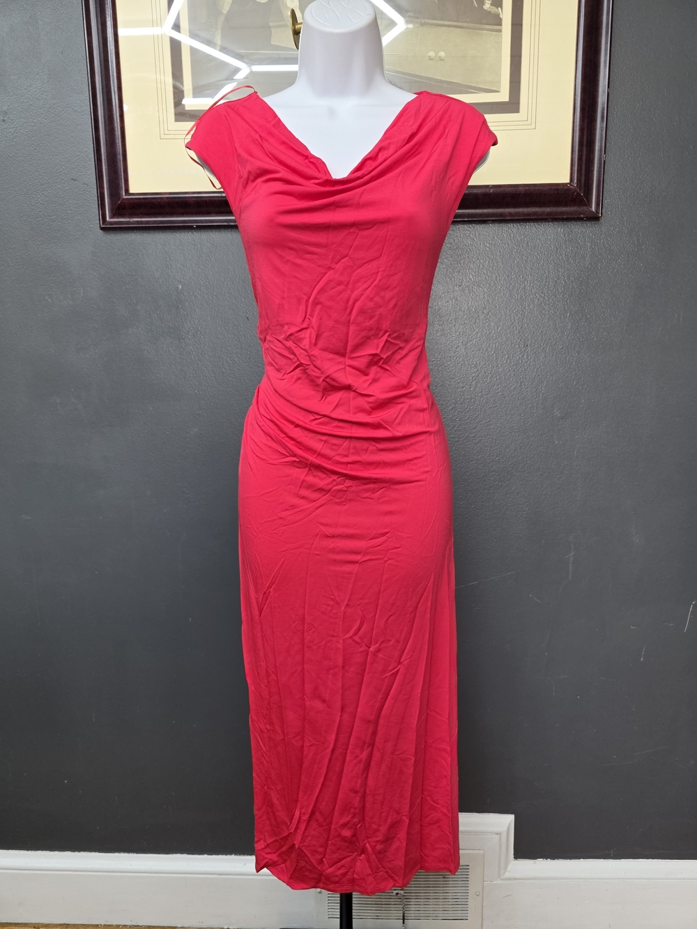 a new day Draped Cap-Sleeve Off The Shoulder Maxi Dress - Hot Pink